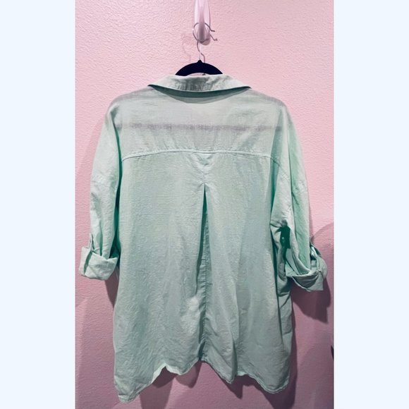 LOVE & LOVE Green Lace Shirt - Picture 4 of 4